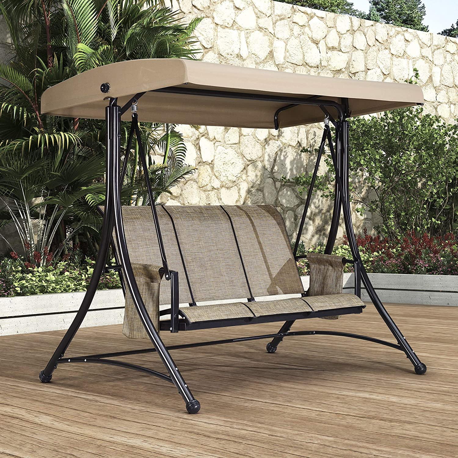 PURPLE LEAF Outdoor Swing Chair Patio Porch Swing - Barcelona Series