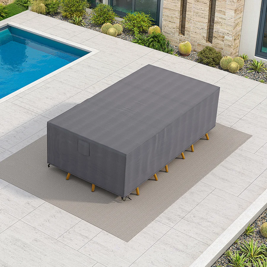 PURPLE LEAF Patio Furniture Cover Waterproof Heavy Duty TPU Coating Tear-Resistant Fabric for Outdoor Rectangular Dining Set