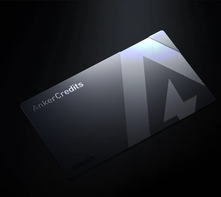 Anker sleek card for Credits with metallic shine